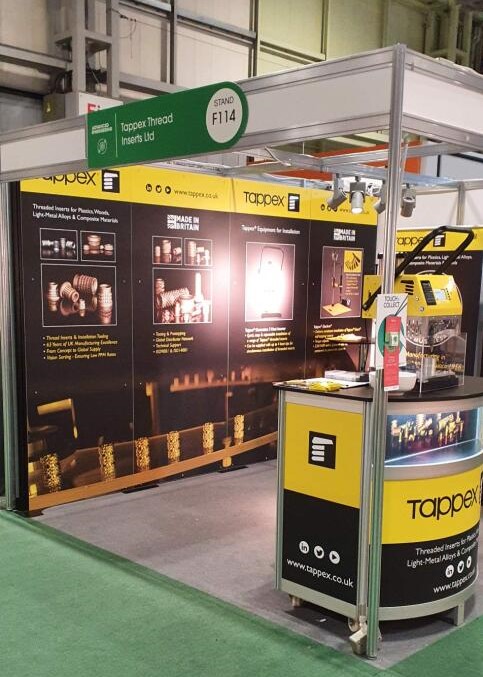 Exhib_Equip's tweet photo. We've created an industrial take on seamless graphics in this shell scheme for @TappexLtd at the @advancedenguk #AEUK22 #nec #exhibitions #exhibitionstands #birmingham #stratforduponavon #warwickshire #exhibitionequipment #graphicdesign #standgraphics #shellscheme #graphics https://t.co/3Hlteb6Fdj