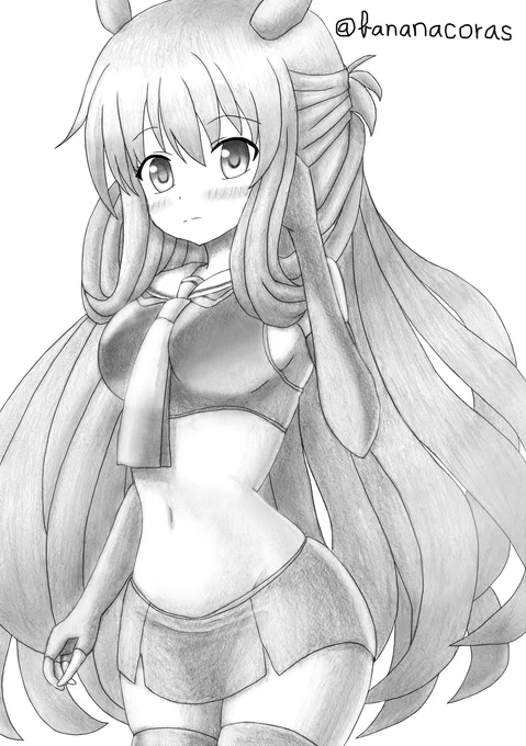 伊203ちゃん #伊203(艦隊これくしょん) #艦これ #艦隊これくしょん #ワンドロ #モノクロ #鉛筆画  