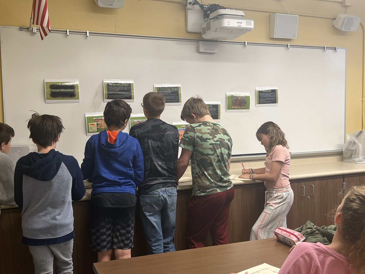 MrsFrambes_ELA's tweet photo. Gallery walk to learn about environmental issues in Africa. @BIS_principal #ExploreBIS https://t.co/WPgDmXvgGK