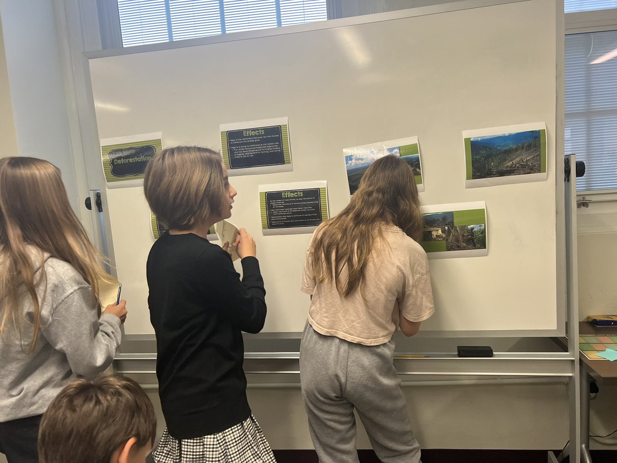 MrsFrambes_ELA's tweet photo. Gallery walk to learn about environmental issues in Africa. @BIS_principal #ExploreBIS https://t.co/WPgDmXvgGK