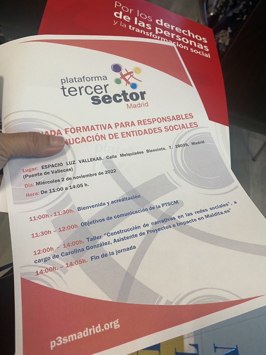 Gracias <a href="/margarrido08/">Mar Garrido</a> de <a href="/FEVOCAM/">FEVOCAM</a> y <a href="/TercerSectorMad/">Plataforma Tercer Sector Comunidad de Madrid</a> por la organización de esta formación. 
Siempre es una oportunidad poder analizar cómo el contexto nos permite generar una diferencia y dejar una huella social.