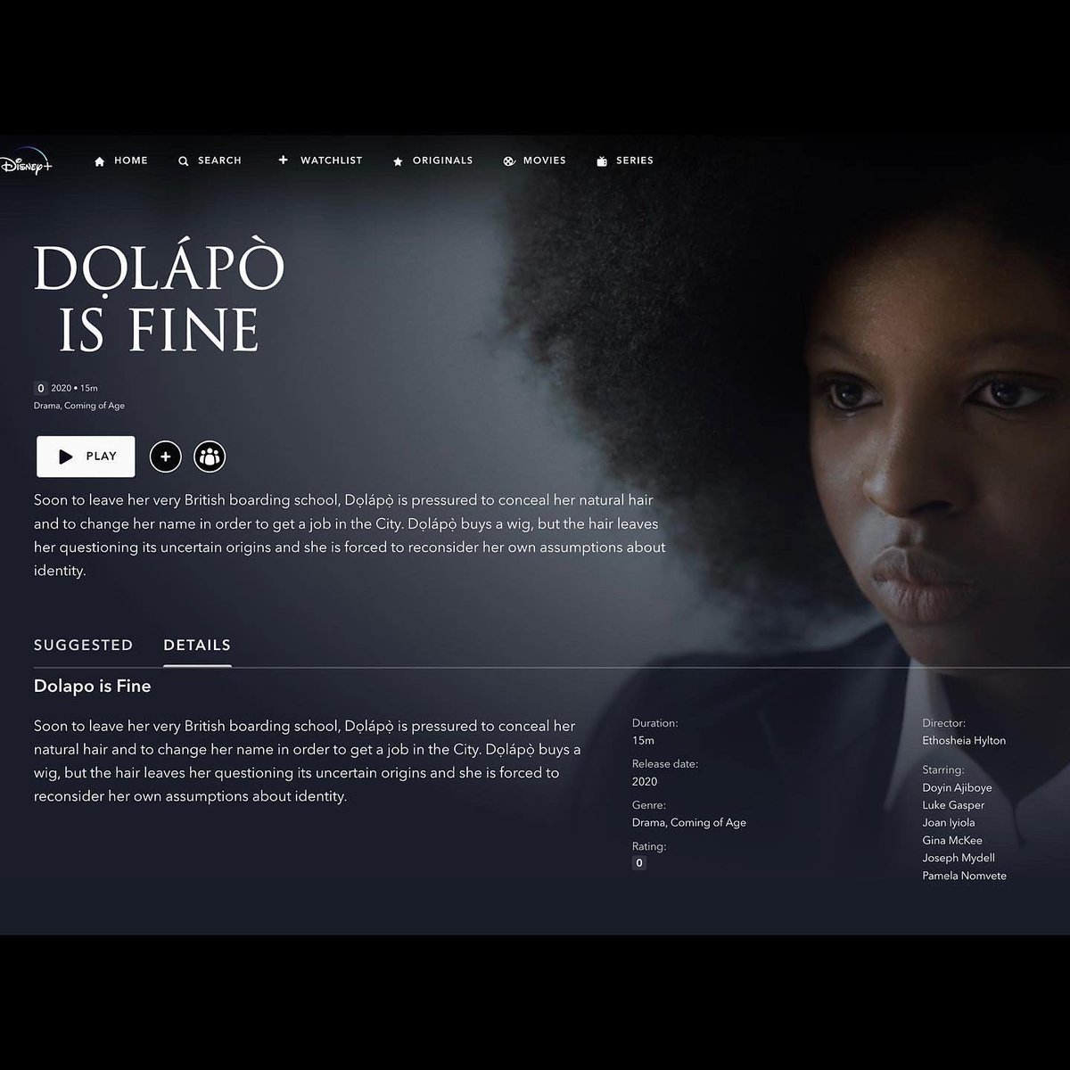 Our very special film is now available to stream on <a href="/DisneyPlus/">Disney+</a> throughout Europe! Forever grateful to the extraordinary cast &amp; crew who poured their hearts into making this special film 🤎 &amp; to everyone that has cheered loudly for us along the way - THANK YOU 🙏🏾