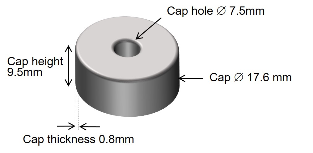 Here are the AirCap features. As previously explained, this is actually the protection cap of disposable vape - nice re-use, but it would be good for people to make their own - anyone cares to print this in a flexible material for us to try? <a href="/V_Saggiomo/">Vittorio Saggiomo (@Vsaggiomo@bsky.social)</a> or anyone else?