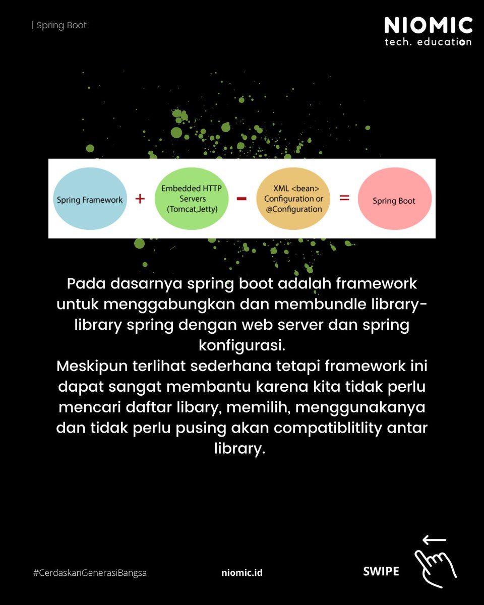 niomicID's tweet photo. Mengapa kita harus pake Spring Boot ?
.
Berikut penjelasan singkat mengenai Spring Boot,, π§
.
Semoga Bermanfaat π€©
.
.#1
#niomic #belajarprogramming #tech #programmer #cerdaskangenerasibangsa #programmerindonesia #programming #technology #facts #developer #spring #springboot https://t.co/Tv31BcT43D