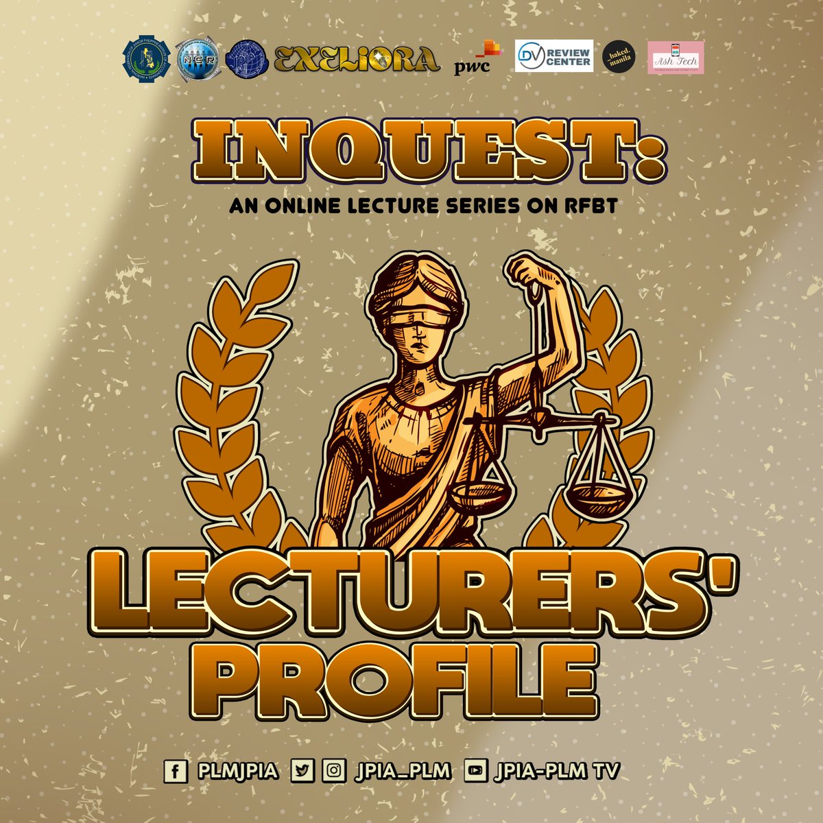 jpia_plm's tweet photo. Meet our esteemed lecturers for INQUEST: An Online Lecture Series in RFBT! With all of these, we're sure that you will get the necessary knowledge and insights that will help fortify your arsenal in RFBT.
#Inquest
#Exeliora
#JPIAPLM35
#KeepTheFireBurningBlue https://t.co/ws00tTONoV