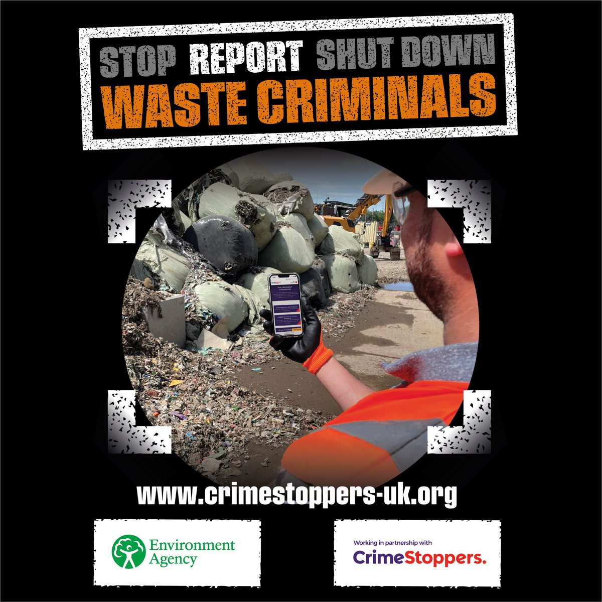 Respondents to our 2021 National Waste Crime Survey, estimated that 34 million tonnes of waste is illegally managed. To stop illegal operators, we need your help. Report suspected waste criminals to @Crimestoppers. 100% anonymous. Always. crimestoppers-uk.org #WasteCrime