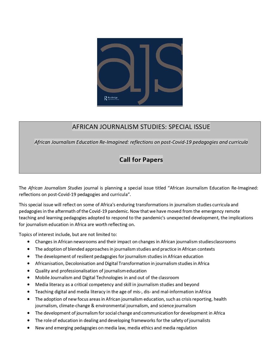 African Journalism Studies (AJS) tweet media