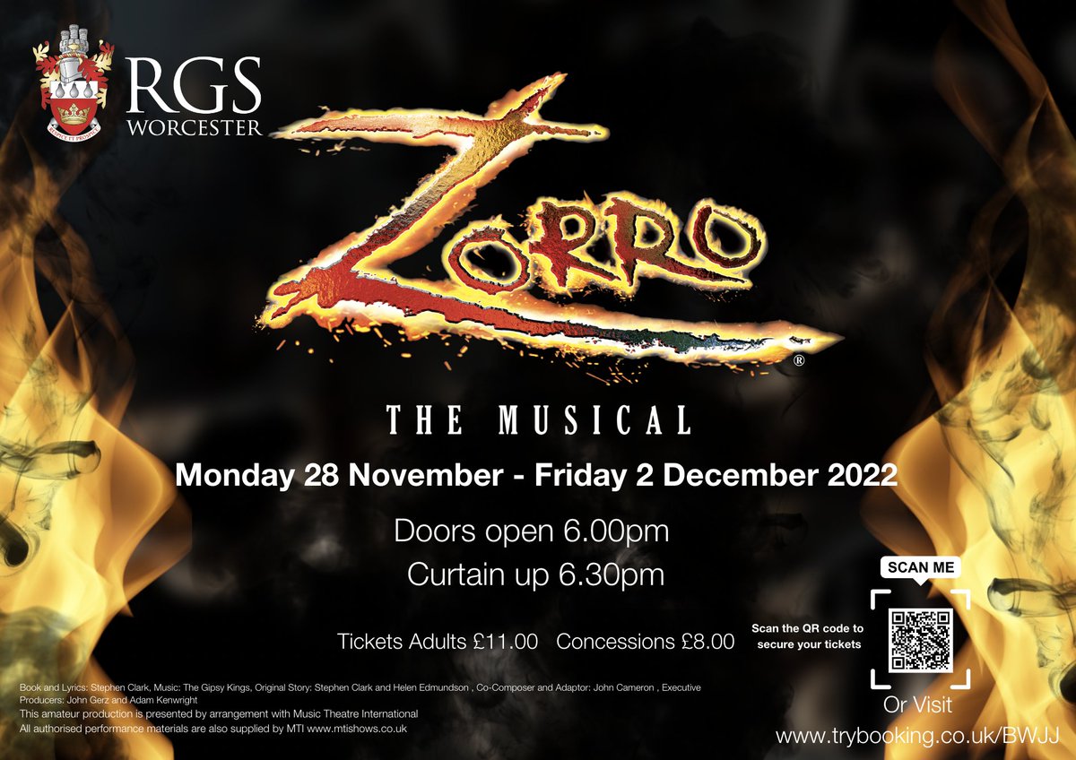 ‘Zorro: The Musical’ 

Excitement is building for the Senior School Musical. ‘Zorro: The Musical’ will be performed in the RGS Performing Art Centre for five nights, from Monday 28 November until Friday 2 December. 
We can’t wait to see it!

Find out more: ow.ly/Batf50LqtET