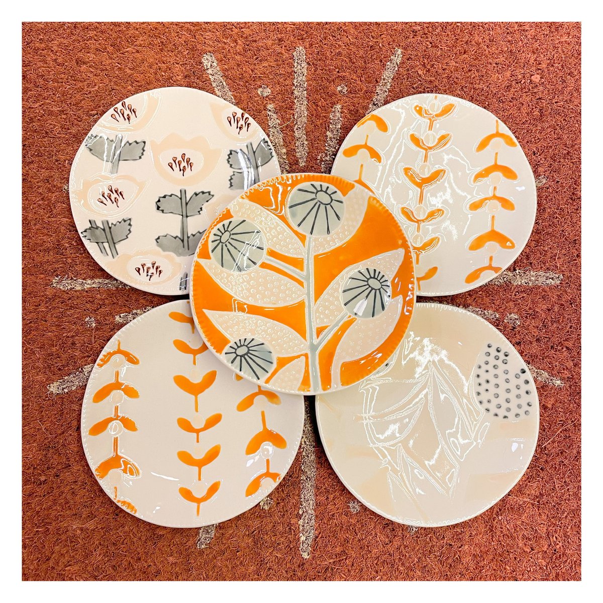Joyful new patterned ceramic plates for the midweek bright spot.