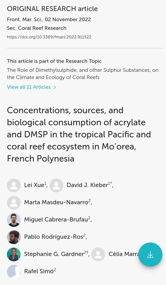simolab (@simolab_) on Twitter photo Proud of new paper on acrylate and DMSP consumption in the Mo’orea reef and ocean. 2nd of a series of papers from our 2018 expedition to the @UC Berkeley Gump Station.
The paper is led by Lei Xue and Dave Kieber from <a href="/sunyesf/">SUNY ESF</a>
<a href="/cabrerabrufau/">Miguel Cabrera-Brufau</a>
<a href="/pablorros/">pablo matias La Rros</a>
<a href="/StephGGardner/">Dr Steph Gardner</a> Proud of new paper on acrylate and DMSP consumption in the Mo’orea reef and ocean. 2nd of a series of papers from our 2018 expedition to the @UC Berkeley Gump Station.
The paper is led by Lei Xue and Dave Kieber from <a href="/sunyesf/">SUNY ESF</a>
<a href="/cabrerabrufau/">Miguel Cabrera-Brufau</a>
<a href="/pablorros/">pablo matias La Rros</a>
<a href="/StephGGardner/">Dr Steph Gardner</a>