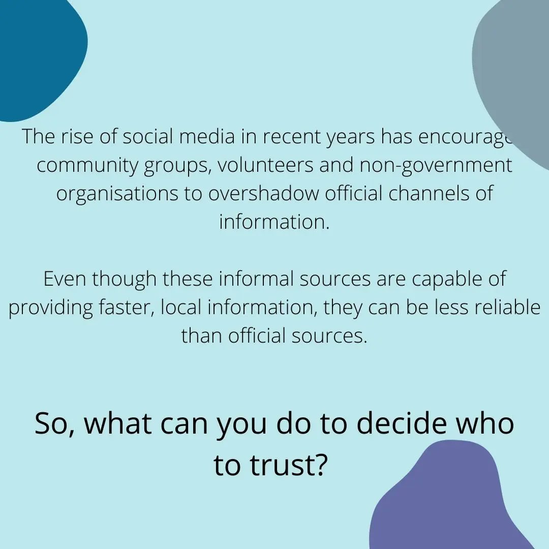 EmbracingChaos2's tweet photo. How can you trust the info you see in social media? 

#tips #socialmedia #crisis #emergency #communications #europe #trust https://t.co/HeIrX5YWzV