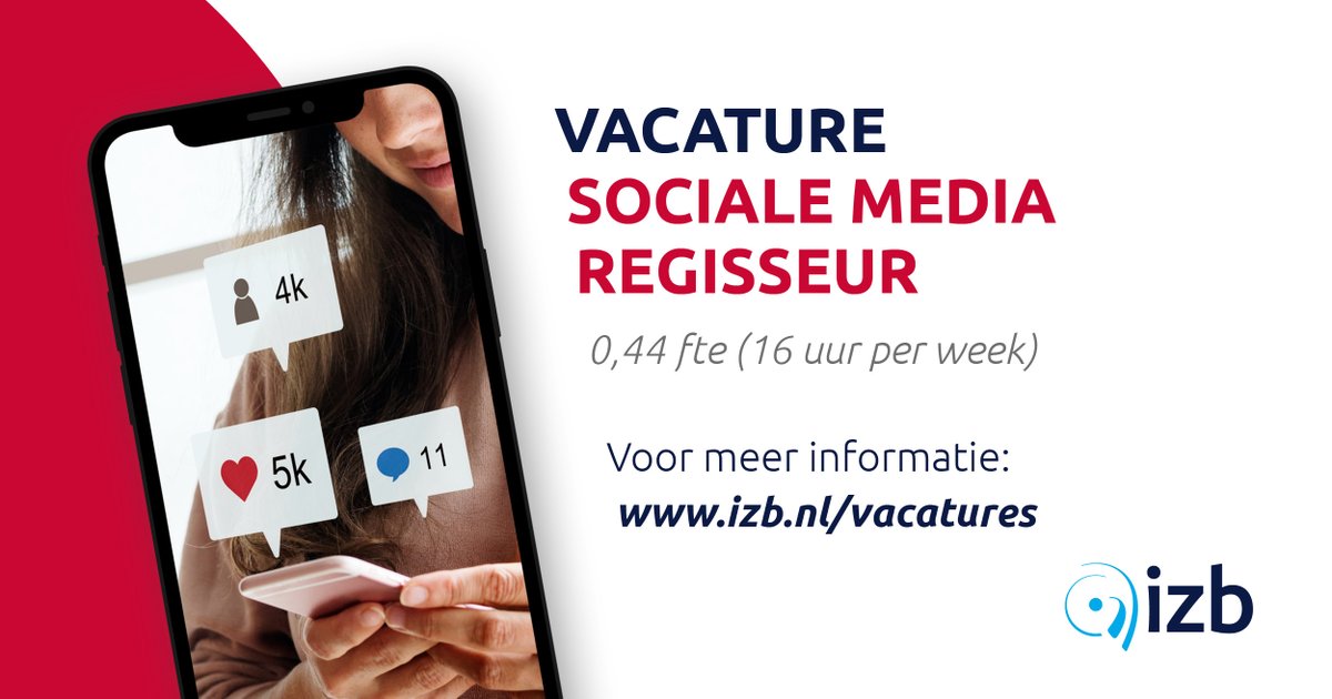 Voel jij je thuis als een digitale vis in de wijde sociale media oceaan en heb je een hart voor zending? Of ken je iemand die niet alleen volgeling van Jezus maar ook superactief en vaardig met sociale media is? Dan is dit DE BAAN!

Voor meer informatie: izb.nl/vacatures