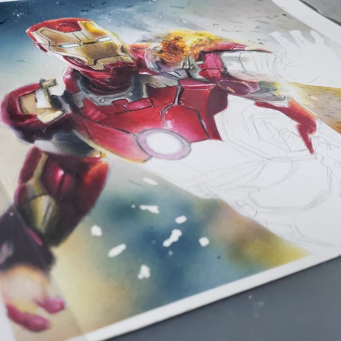 11/2 YouTubeライブ告知今夜21時15分からアイアンマン描く配信しますまったりやりますので良かったらおこしやすここから↓色鉛筆画 #イラスト #YouTubeライブ 