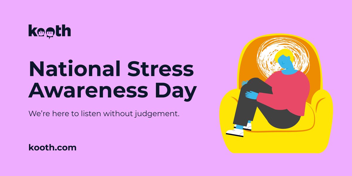 This #StressAwarenessDay, if you're struggling to cope with stress, get the help you need anonymously with free online support from Kooth. Talk to other people in the community or find support via live chat today 💜

Find out more at Kooth.com