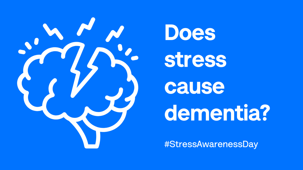 We’re often asked if stress can cause dementia. It’s complicated, but current evidence indicates that while chronic stress may play a role in the development of dementia, it doesn’t necessarily cause it. We explain more here: bit.ly/3SWiUWY #StressAwarenessDay