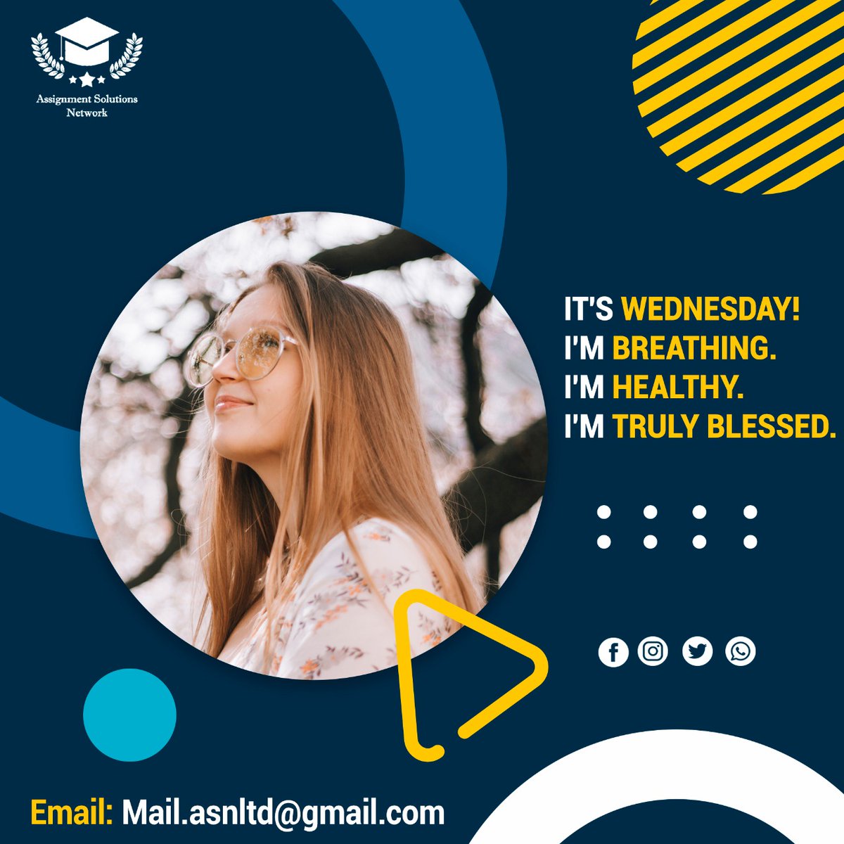 AssignmentLtd's tweet image. Don't Forget Every Wednesday is Wellness Wednesday! 🇦🇺🇦🇺🇦🇺
Don't let the happiness go today!
#TodayisWednesday #wednesdayQuotes #QuotesforWednesday #asn #asnltd
#wednesdayMotivationalQuotes #wednesdayInspiration #whenThereisHumpDay #humpDay
#happyHumpDay #studentsMotivation
