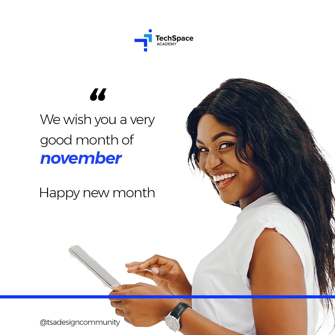 tsa_design's tweet photo. Happy new month from all of us at TSA design community.

Have a beautiful one.🤗

#November2022 #tsadesigncommunity #tech #uiux https://t.co/cKZKbICgNx