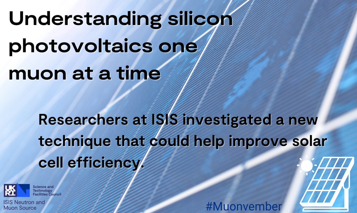 isisneutronmuon's tweet photo. .#COP27 has begun! 🎉♻️
To celebrate it, this #MuonMonday here is our most recent muon science highlight, investigating a new way to test solar cells in the hope of a more sustainable future! ⤵️☀️ #Muonvember #CleanEnergyFuture
https://t.co/lsyC3pCUCA https://t.co/1BNClQJ32h