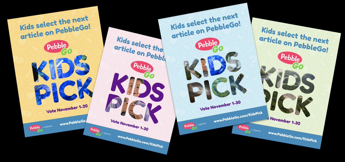 It's time for the #PebbleGo Kids Pick event where kids can select the next article on PebbleGo.🎉 From November 1-30, students will have free access to a selection of articles as they vote. Lots of resources for teachers too. Find everything here... buff.ly/3WmOboS