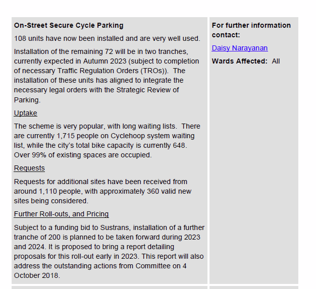 SpokesLothian's tweet photo. @harts_cyclery #BikeHangars
Here is latest update, from #TransportCommittee #Edinwebcast 3.11.22
-->https://t.co/fk2ZQokvKG
Not sure where the next 72 are going?
To get on the (long) waiting list
-->https://t.co/gpL6gzUtCG
@CllrCMiller @DrCarolineBrown @EdinReporter https://t.co/dURqX9bt9X
