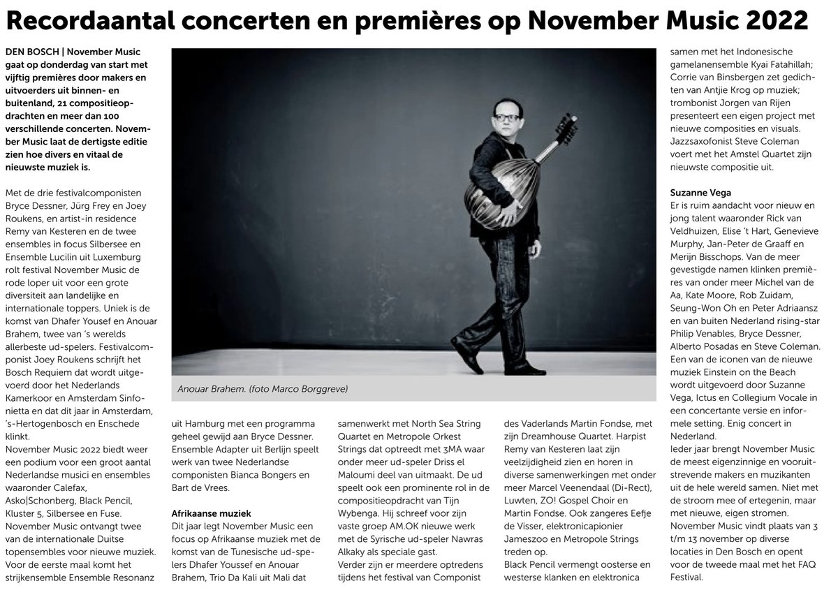 De Bossche Omroep staat vandaag in het teken van November Music en FAQ Festival! Lees de artikelen in de krant die op de mat valt! 

Woon je niet in 's-Hertogenbosch, dan is de digitale krant ook hier te lezen👇
publish.folders.eu/nl/fixed/22898…