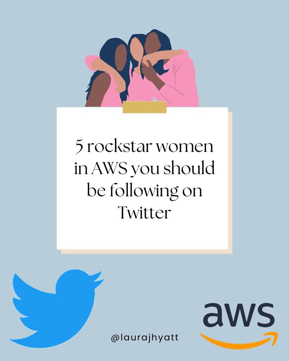 LauraJHyatt's tweet photo. ⭐️5 rockstar women within the AWS space who you should definitely be following on Twitter⭐️

#womenintech #womeninaws https://t.co/NGEfqmRwwV