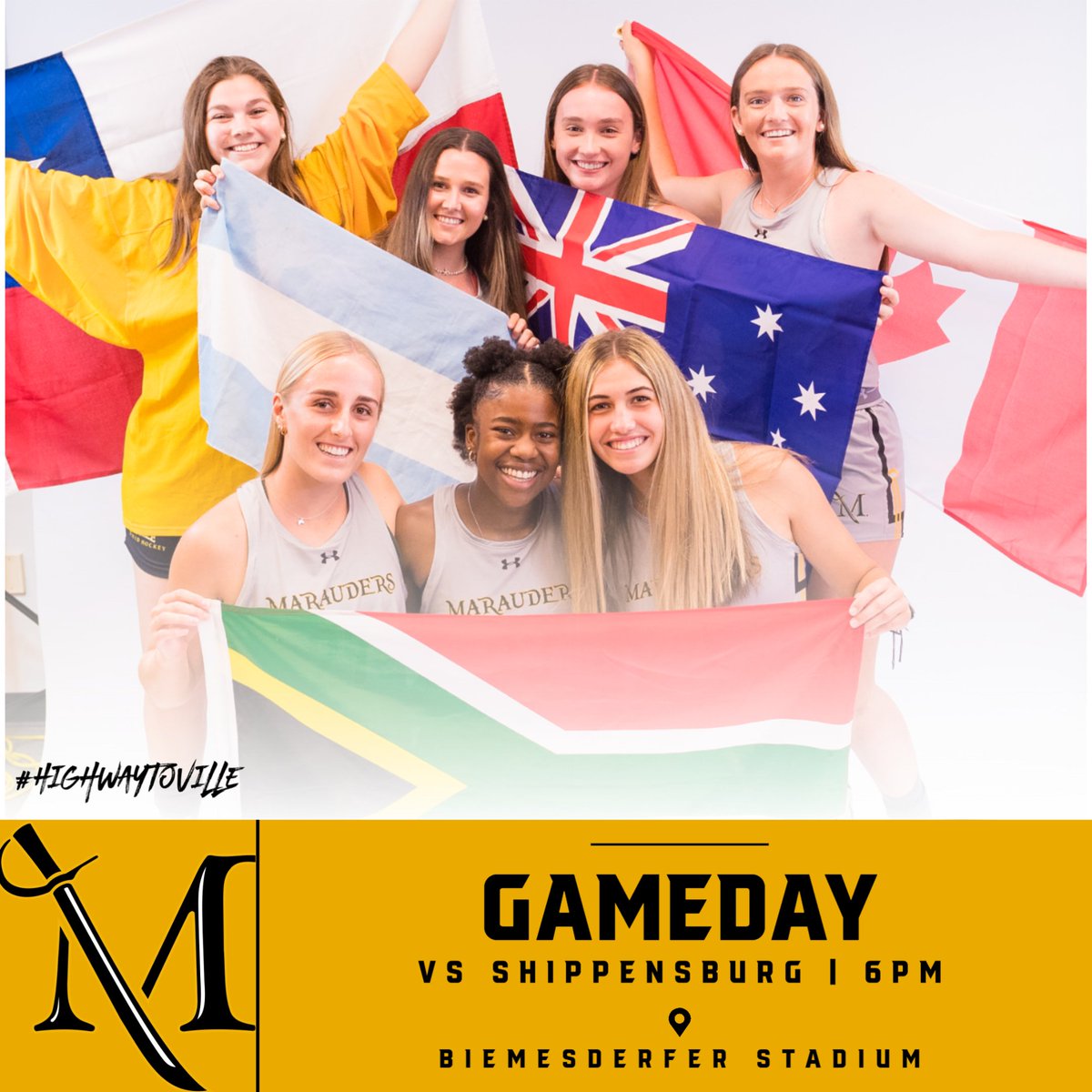 Last home game tonight at 6pm against Shippensburg. #HighwayToVille #MUFH