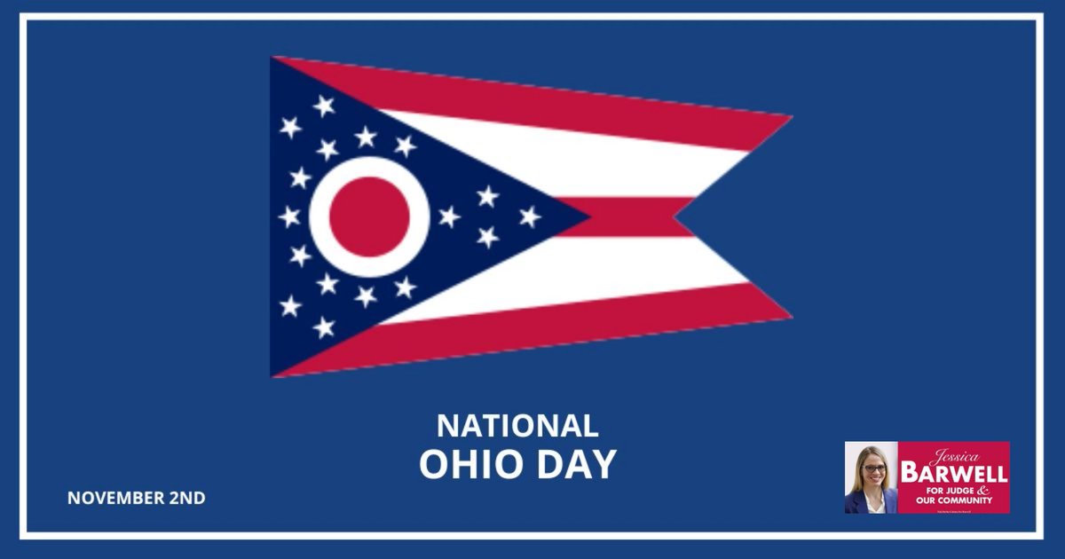 Barwell4Judge's tweet photo. Nov. 2, National Ohio Day, recognizes the 17th state to join the United States known as the Buckeye State, OHIO is known as the Mother of Modern Presidents, and the Birthplace of Aviation.

#Ohio 
#NationalOhioDay 
#OhioDay
#ohioagainsttheworld 
#OhioFindItHere https://t.co/UuSuYclKJe