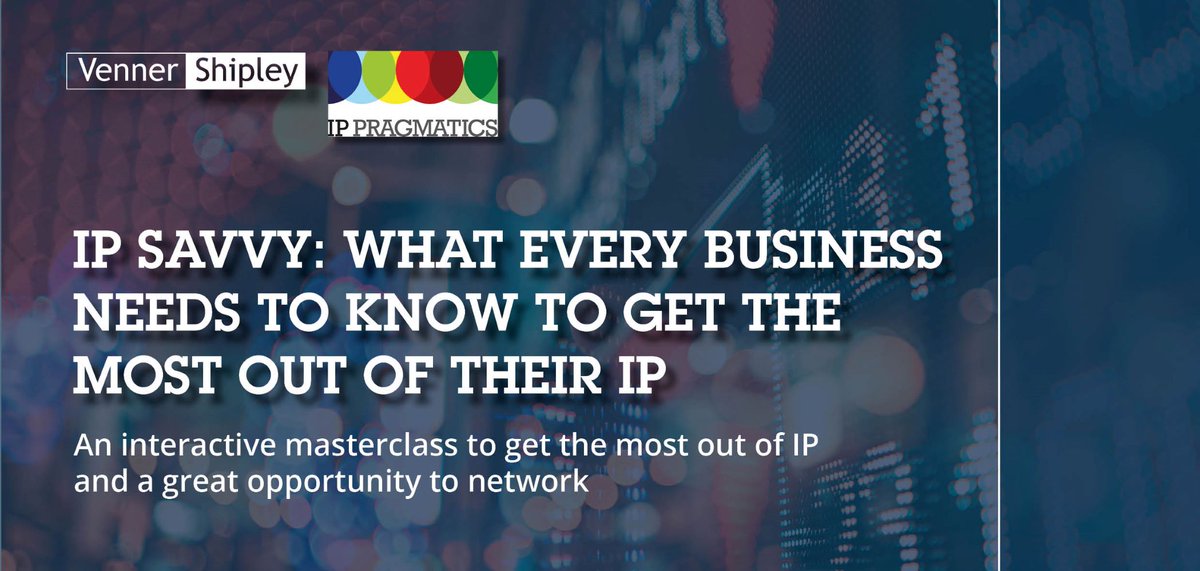 REGISTER NOW! We are hosting an interactive masterclass with @IPPragmatics on getting the most out of your IP. For more information and to RSVP visit lnkd.in/eeheMKs2 #ipprotection #ipstrategy #innovationstrategy #intellectualproperty #ipsavvy