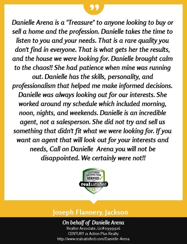 DanielleSellsNJ's tweet photo. I’m truly honored to have helped this client.  https://t.co/IFOm99qX80 via @realsatisfied https://t.co/WAaXNUsmtR