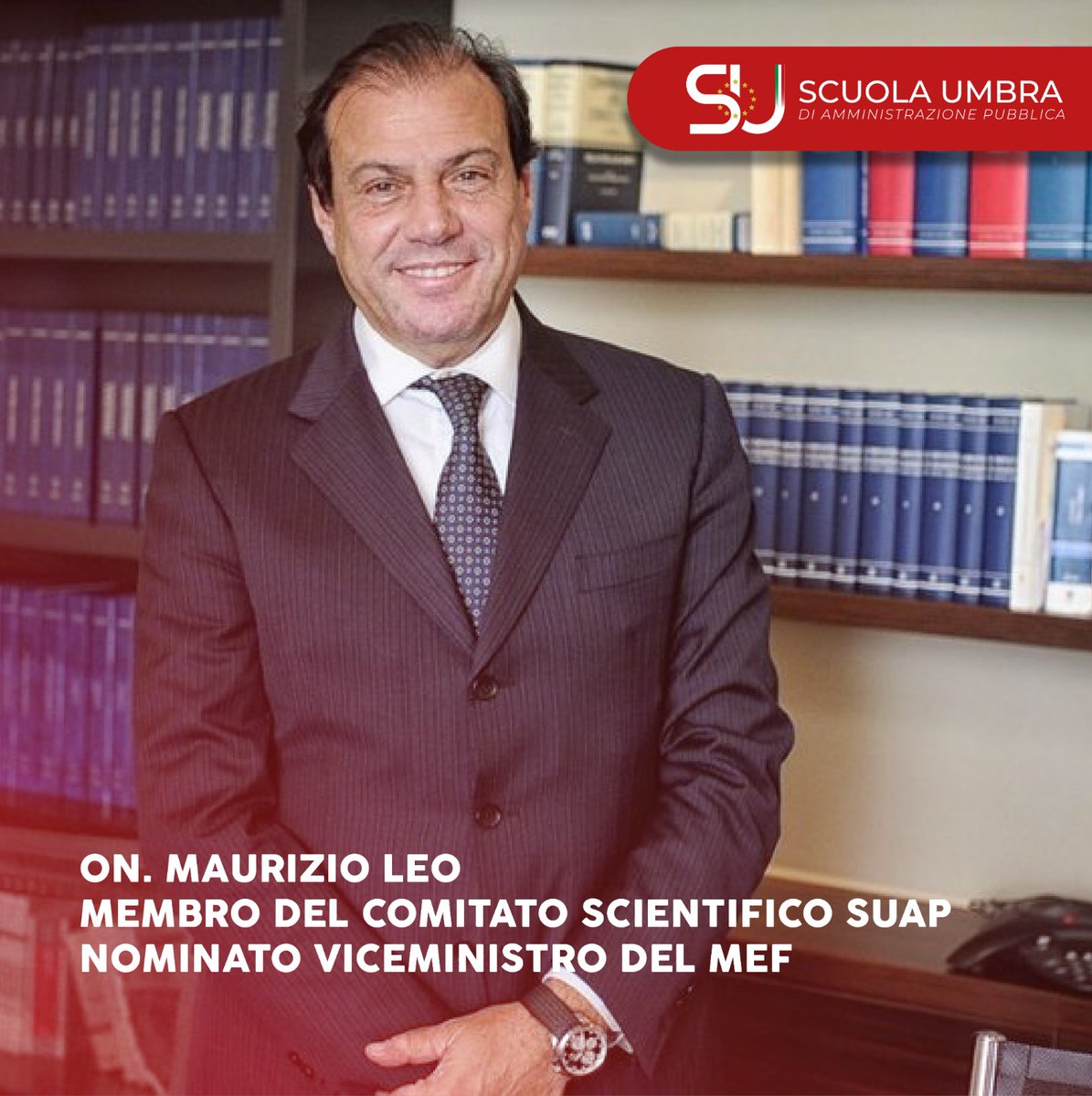 VillaUmbra's tweet photo. ▶️L’On. @MaurizioLeo6, membro del Comitato Scientifico di Scuola Umbra di Amministrazione Pubblica, è stato nominato viceministro del Ministero Economia e Finanze da parte del Presidente del Consiglio dei Ministri, @GiorgiaMeloni

ℹ️▶️ https://t.co/MP1oxq3PKU

Regione Umbria https://t.co/JW0GJb5DPV