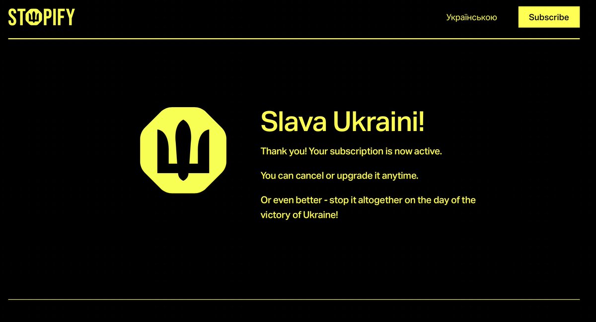 Mans bankas konts: 🤨🤨
Es: Ņemšu Stopify Bold. 

<a href="/marisupenieks/">Maris</a> ar komandu paveikuši milzīgu darbu, un beidzot savu dzimšanas dienu piedzīvo <a href="/stopify_org_ua/">STOPIFY</a>, kur Tavs abonements par ikmēneša ziedojumu palīdz 🇺🇦 nokļūt tuvāk uzvarai.
stopify.org.ua