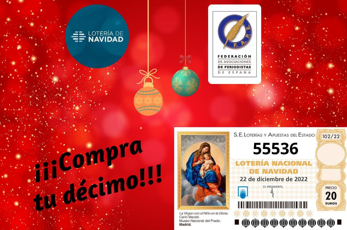 Lotería de Navidad para miembros de la <a href="/fape_fape/">FAPE</a>. Los miembros de la Federación tenemos reservado el número 55536 y puedes adquirirlo online
bit.ly/3FCVtz6