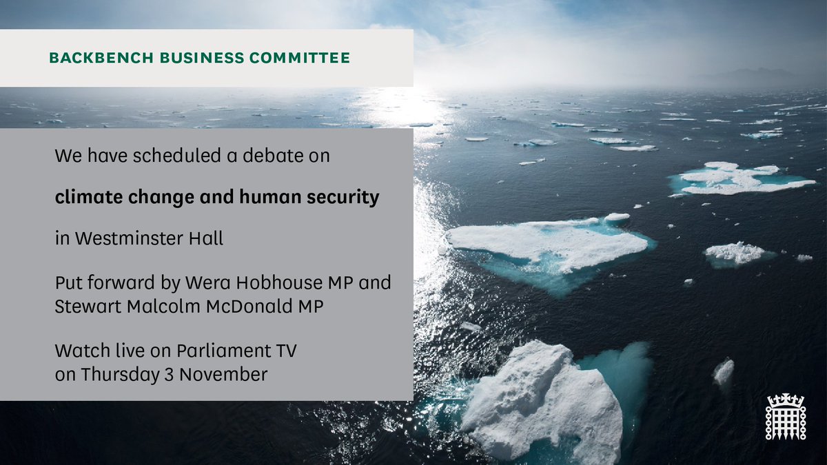 🕜MPs are debating climate change and human security from 1.30pm. This #BackbenchBusiness debate has been put forward by @Wera_Hobhouse and @StewartMcDonald Watch live ⤵️ parliamentlive.tv/Commons
