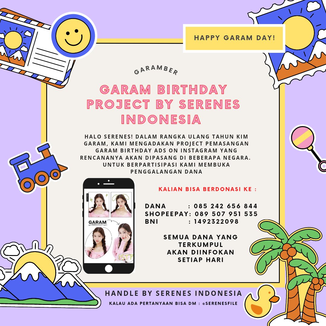 GARAM BIRTHDAY PROJECT by SERENEs 🇮🇩
-
We look forward to all of your participation! So, our project can be carried out well. Thank you 💗