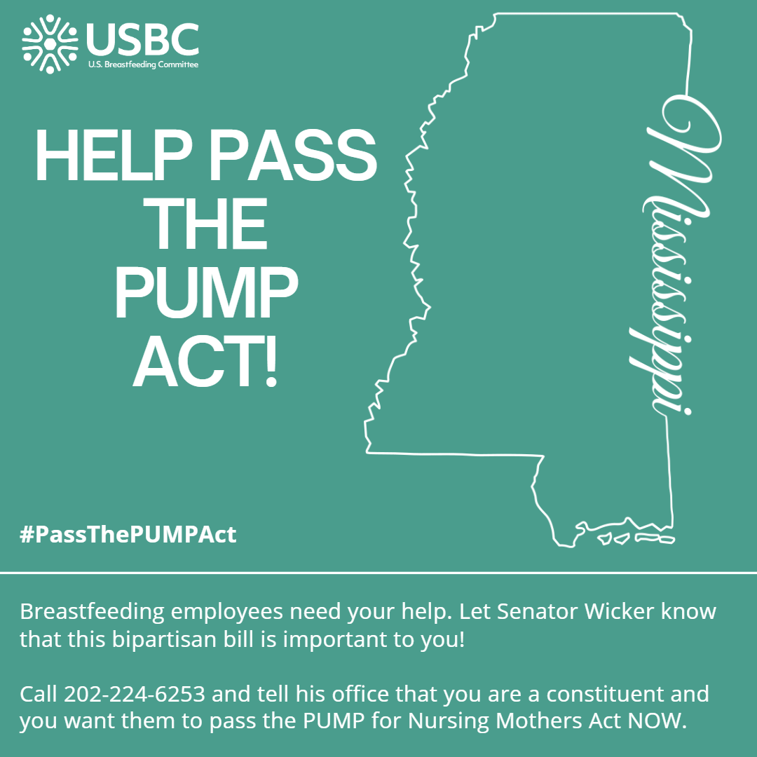 U.S. Breastfeeding Committee 🤱🏿🤱🏻🤱🏽🤱🏾🤱🏼 (@usbreastfeeding) on Twitter photo Hey Mississippi! Breastfeeding employees in this country need your help! Contact <a href="/SenatorWicker/">Senator Roger Wicker</a> and tell his office that you want them to #PassThePUMPAct. Time is running out for this bipartisan bill that would make a world of difference. Hey Mississippi! Breastfeeding employees in this country need your help! Contact <a href="/SenatorWicker/">Senator Roger Wicker</a> and tell his office that you want them to #PassThePUMPAct. Time is running out for this bipartisan bill that would make a world of difference.