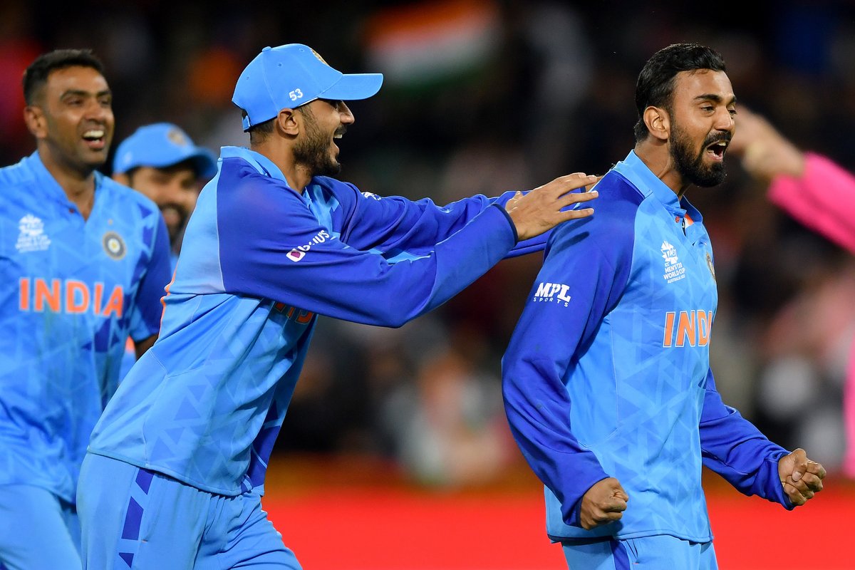 ICC's tweet photo. A brilliant performance after the rain break from India ⚡

India are #InItToWinIt

@royalstaglil | #T20WorldCup https://t.co/fa6kAAoMep