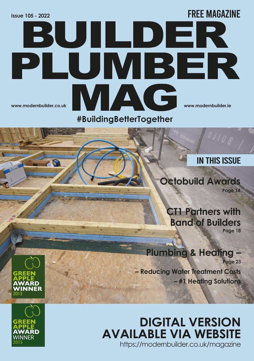Here is the link to the latest edition of Modern Builder -Digital mag issue 105
dmiebooks.com/Client/MB/105/
<a href="/buildplumbmag/">Builder plumber - The Builder Plumber Mag</a> 
@ElysatorUK 
<a href="/energystoreltd/">Energy Store</a>
<a href="/CTec_NI_Ltd/">CT1</a>
Octabuild Builders Merchants Awards 2022
<a href="/WavinIreland/">Wavin Ireland</a> <a href="/KingspanIns_UK/">Kingspan Insulation</a> 
#buildingbettertogether
