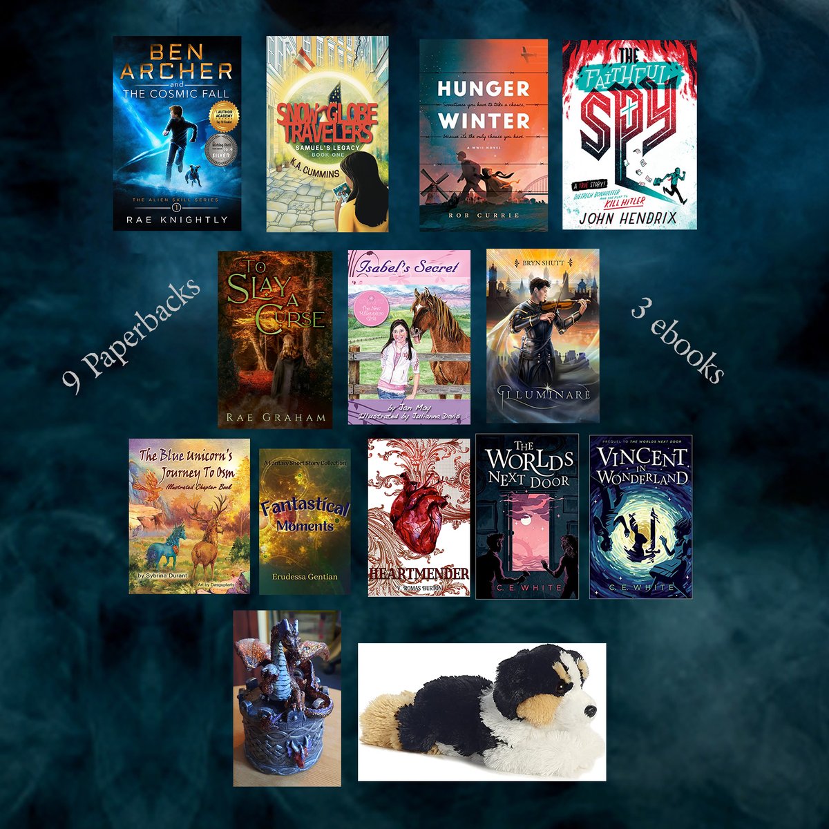 PhyllisWheeler's tweet photo. Book launch celebration! Enter to win a stack of carefully chosen family-friendly literature for kids and teens. Nine paperbacks, 3 ebooks, two toys. More info at https://t.co/Bnn3YSHWkW 

#middlegradebooks #mglit #chapterbooks #homeschoolmom #schoollibrarian #youngadult https://t.co/3zI37l3z33