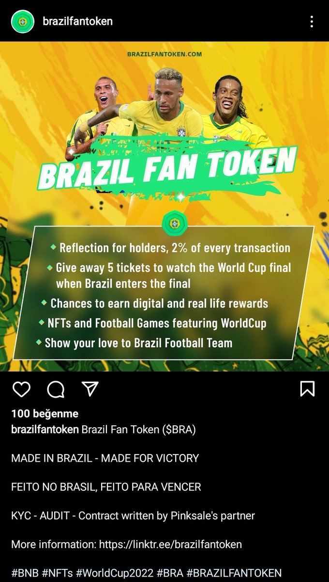 🚨🚨🚨
Instagram ve İnternet sitesi üzerinden Brezilya fantoken ön satışı adı altında insanlar dolandırılmaktadır.

Yatırımcı dostların dikkat etmesini rica ederiz. 

<a href="/onuraltantan/">Onur Altan Tan</a> <a href="/BitciBrasil/">Bitci Brasil</a>  <a href="/bitcicom/">bitcicom</a> 
<a href="/bcagdascaglar/">Çağdaş Çağlar</a>