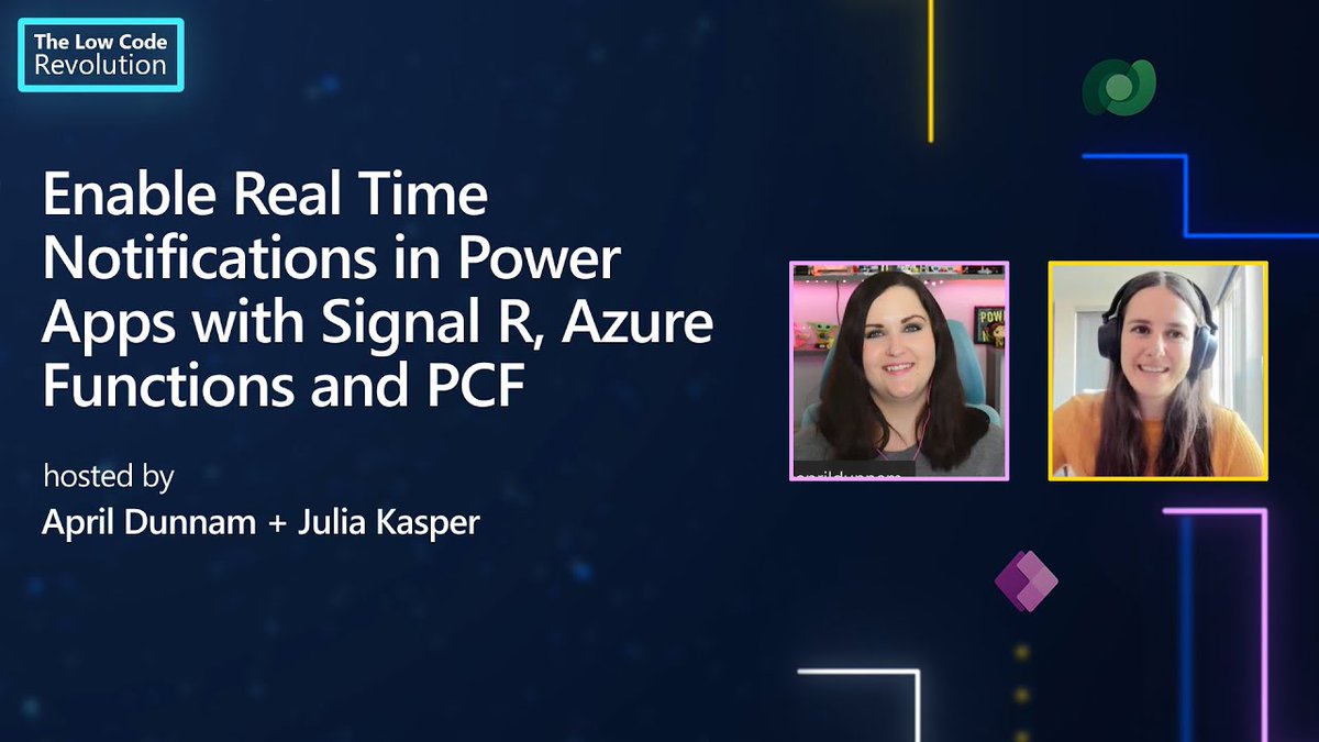 Donna Edwards (@edwardsdna) on Twitter photo Enable Real Time Notifications in Power Apps with Signal R, Azure Functions and PCF youtube.com/watch?v=fNIFMB… <a href="/ch9/">Microsoft Channel 9</a> Enable Real Time Notifications in Power Apps with Signal R, Azure Functions and PCF youtube.com/watch?v=fNIFMB… <a href="/ch9/">Microsoft Channel 9</a>