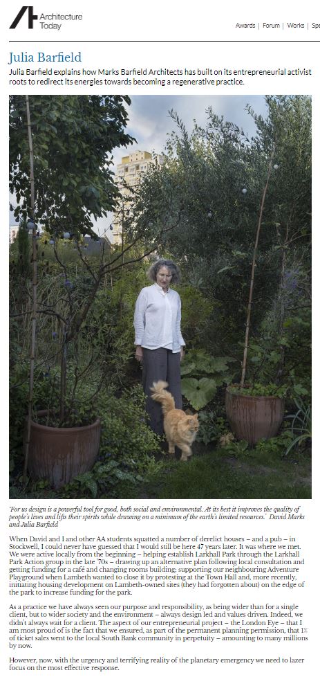 MarksBarfield's tweet photo. Head over to Architecture today https://t.co/rLNTDCJqMU , to read about how MBA has built on its entrepreneurial activist roots to redirect its energies towards becoming a regenerative practice 

#Regenerativepractice #Sustainability #enviromentalcrisis #radicaldecarbonization https://t.co/0l91NumoN9