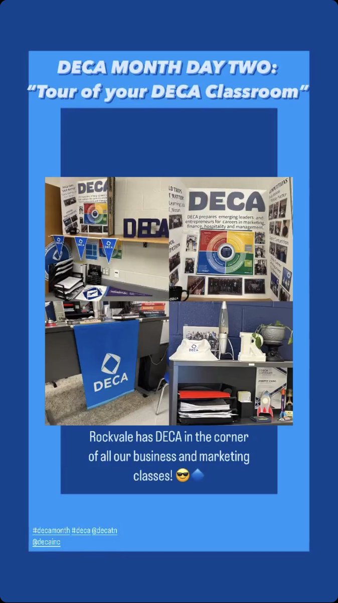 Rockvale DECA (@rockvaledeca) on Twitter photo If you want to see what Rockvale DECA has to show for #DECAMonth, head over to our instagram at <a href="/rockvaledeca/">Rockvale DECA</a>! 🔷 Here’s an example of #DECAMonth day two! #DECA <a href="/DECAInc/">DECA Inc.</a> <a href="/decatn/">Tennessee DECA</a> <a href="/rockvalecte/">RockvaleCTE</a> If you want to see what Rockvale DECA has to show for #DECAMonth, head over to our instagram at <a href="/rockvaledeca/">Rockvale DECA</a>! 🔷 Here’s an example of #DECAMonth day two! #DECA <a href="/DECAInc/">DECA Inc.</a> <a href="/decatn/">Tennessee DECA</a> <a href="/rockvalecte/">RockvaleCTE</a>