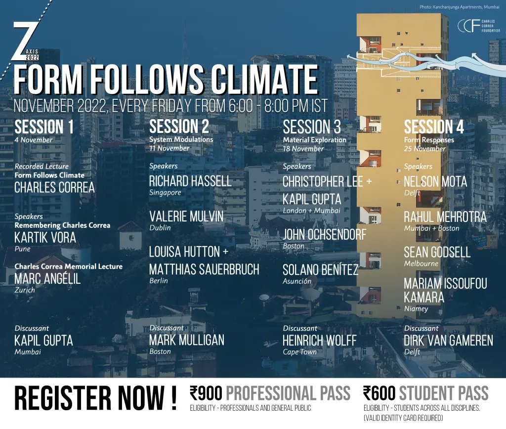 m_i_architects's tweet image. We&apos;re proud to announce that @mariamkmr will be one of the speakers at the 5th edition of Z-axis – the Charles Correa Foundation’s biennial conference. This year, the conference addresses the urgency of climate responsive architecture.

charlescorreafoundation.org/portfolio/z-ax…