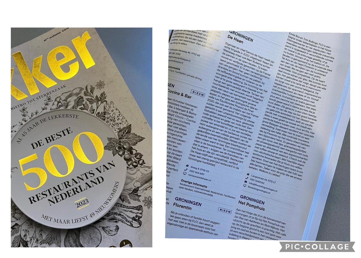 Super trots zijn op je kind dat zijn restaurant <a href="/FLOgroningen/">Florentin Groningen</a> (gestart in september 2019= net pre C-tijd) nieuwkomer is in de <a href="/Lekker500/">Lekker</a>! #050 #balagan #eten #Groningen #restaurant #florentingroningen 🥳