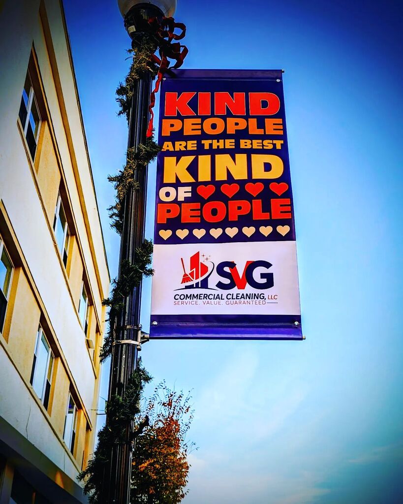 SVGclean's tweet photo. November is a month for gratitude and Thanksgiving. The #BeKindNovember banners are up in downtown #charlestownwv  #SVGclean https://t.co/IC48N5UA3D https://t.co/XBAwmjd7PV