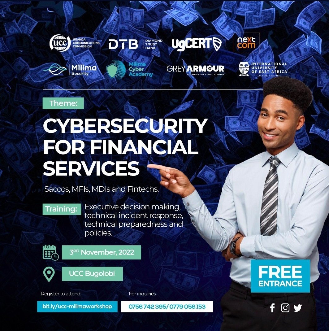 Financial institutions are encouraged to conduct cybersecurity assessment before deploying new technologies. 
Join us tomorrow for the #CyberSecurity training targeting Small Financial Institutions &amp; learn how to safeguard your business from cyber attacks. <a href="/CyberMilima/">Milima Cyber Academy</a> <a href="/UgCERT/">UgCERT</a>