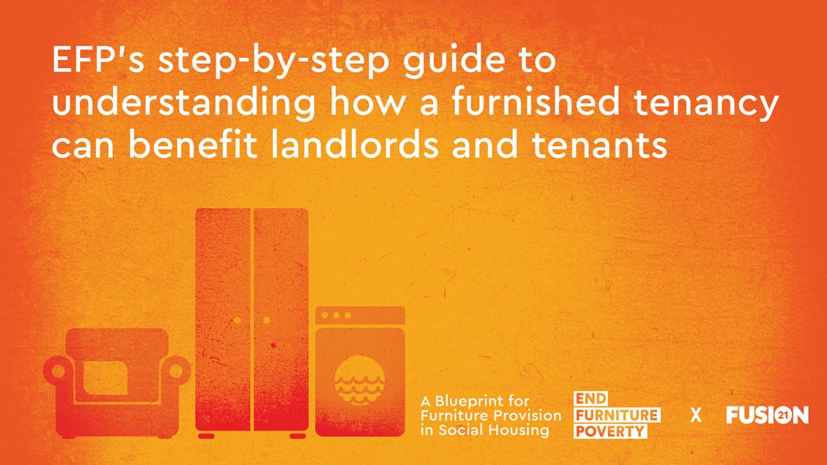 Our Blueprint for Furniture Provision in Social Housing is published today: bit.ly/3FzBnWo. We believe all landlords should offer furniture support and we're help you set up your scheme. Together we can #EndFurniturePoverty