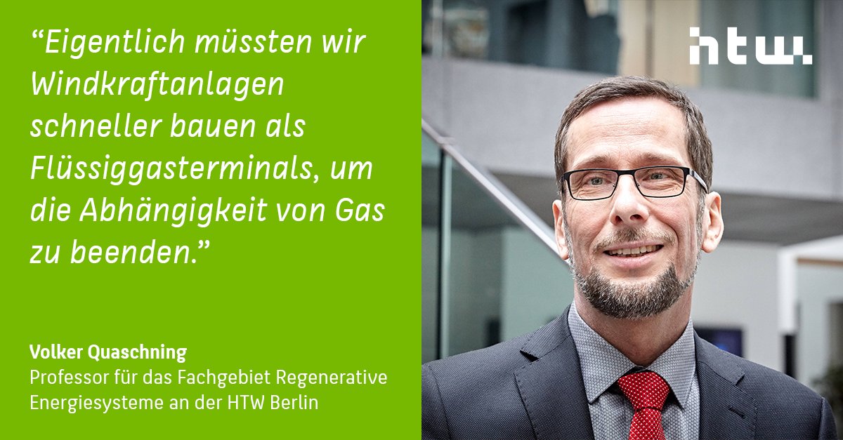 HTW_Berlin's tweet image. Der Ausbau erneuerbarer Energien muss nach Überzeugung von Volker Quaschning extrem
beschleunigt werden, um die Abhängigkeit von Öl und Gas zu beenden. Am 5.11 ist der Wissenschaftler Gast bei der #BerlinScienceWeek. Diskutieren Sie mit! @BerlinSciWeek 👉 t1p.de/wbo4