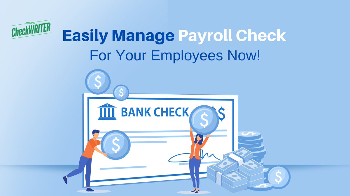 webcheckwriter's tweet image. OnlineCheckWriter.com is the easiest and fastest way to print payroll check for all your employees at once.  Say goodbye to the hassle of writing out individual checks by hand.  Sign up now! 

Learn more:  onlinecheckwriter.com/payroll-check/ 

#PayrollChecks #CashPayrollChecks